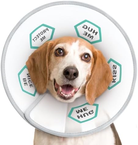 Supet Dog Cone Collar After Surgery to Stop Licking: Adjustable Recovery Elizabeth Collar Alternative for Large Medium Small Dogs, Plastic Pet Head Neck Cone (L)