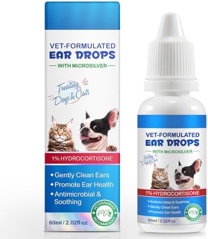 Cat&Dog Ear Infection Treatment Drops - Dog Ear Infections with 1% Hydrocortisone