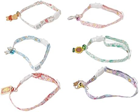 Collars 6 Pack Adjustable Pet Collar with Cute Bell for Small Animals