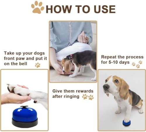 2 Pack Dog Door Bells, Dog Doorbell to go Outside Puppy Train Bell for Dogs to Ring to go Potty, Puppy Toilet Training Bell Jingle Bells for Door Knob (Dark Blue)
