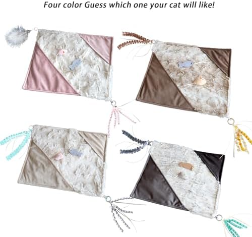 Cat Crinkle Play Mat with Catnip Interactive Cats Activity Mat for Indoor