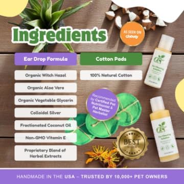 ReNewedPet All Natural Pet Ear Cleaner for Dogs & Cats – Dog Ear Cleaner with Ear Wax Removal, Helps Clean Dirt & Buildup (32 oz.)