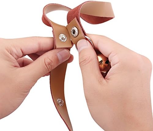 Leather Dog Doorbells to Go Outside, Brass Potty Training Bell