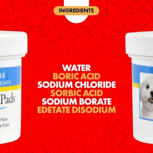 Miracle Care Eye Wash Pads for Dogs and Cats, 90 Pre-Soaked Wipes (2 Pack)