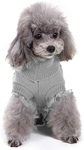 Dog Sweater, Medium, Grey, Acrylic, Turtle Neck, Pull On - for Small to Large Dogs, 13-16lb, Warm & Comfortable