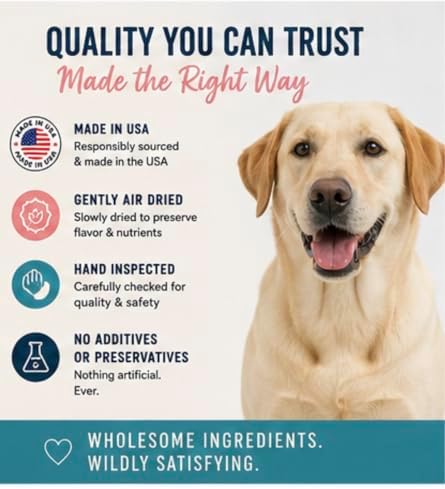 Rabbit Ears for Dogs with Fur – Air Dried Single Ingredient Dog Treats – Natural Rabbit Ear Chews for Dental Health & Digestion – High Protein Dog Chews – 10 Count