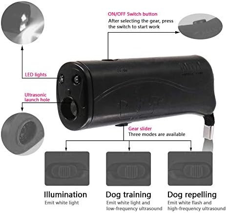 OYEFLY Handheld Dog Trainer, 3 in 1 with LED Flashlight,Bark Stopper Dog Trainer Devices Training Tool/Stop Barking(Black)