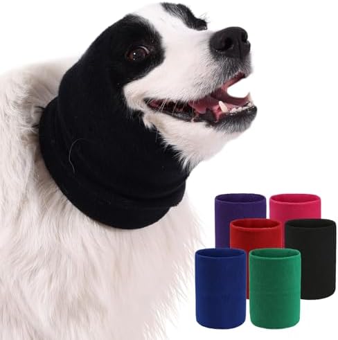 Dog & Cat Calming Band Cat Anxiety Relief Cover,Double Layer Thickened Pet Ears Elastic Neck Band Noise Cancelling Ear Muffs for Anxiety Relief/Noise Protection,Grooming,Thunder,Fireworks