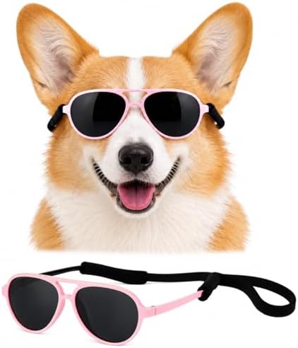 G010 Dog pet Costume Aviator Sunglasses for Medium Breeds 20-40 lbs (Pink)
