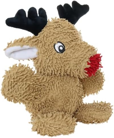 MIGHTY Tuffy Microfiber Medium Reindeer Ultra Durable Plush Dog Toy