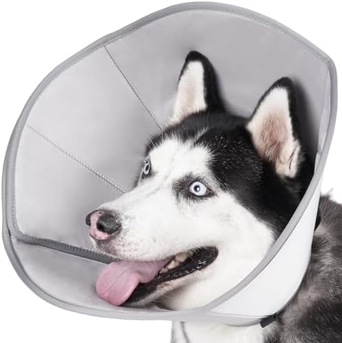 BARKLESS Soft Dog Cone for Medium Dogs After Surgery, Fabric E Collar