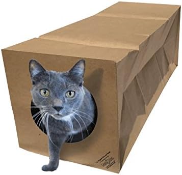 Dezi & Roo Hide and Sneak Collapsible Paper Cat Tunnel - Made in USA - Designed by a Feline Vet - Interactive Cat Toy - Cat Enrichment Toy - Hideaway