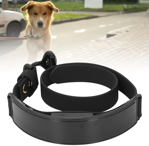 LED Dog Collar with DIY Smart Screen, Rechargeable Light Up Glow Collar for Night Walking, APP Controlled Luminous Pet Necklace with PU Leather and Metal Buckle (Red Light)