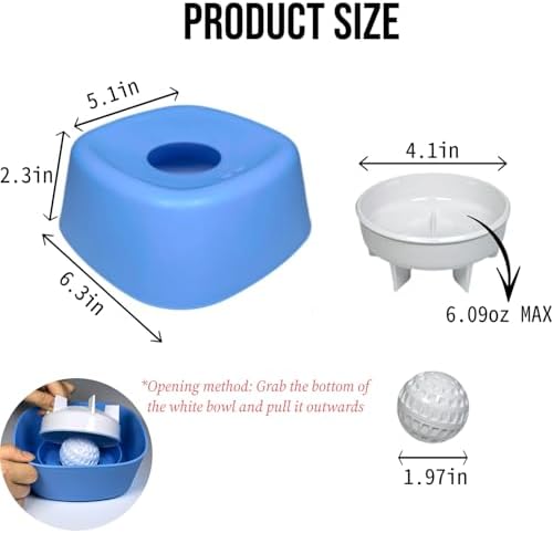 YCD-incerda Slow Feeder Lick Bowl with Rolling Ball (2,Blue)