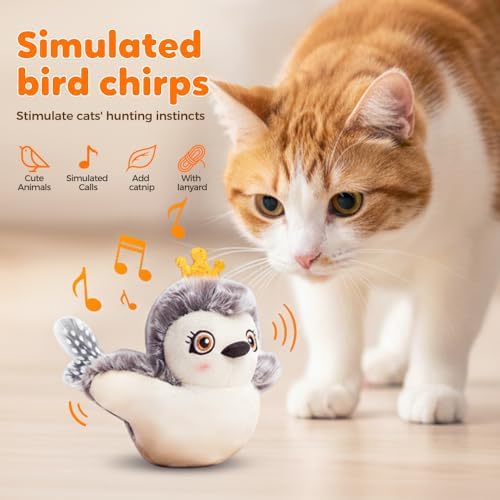 Flapping Chick Cat Toy, Flying Cat Toy Halloween, Hanging Rope (Chick)