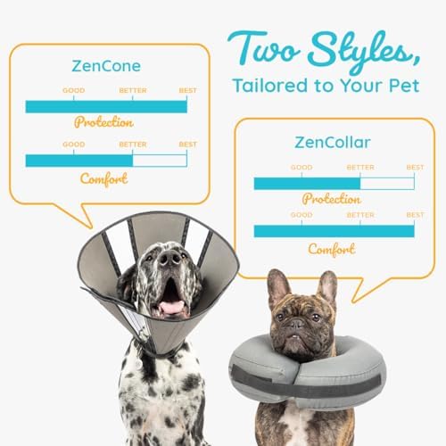 ZenPet Recovery Inflatable Collar for Dogs & Cats – Soft, Comfortable, Safe & Stress-Free Healing Alternative E-Collar After Surgery, Adjustable Donut Design, Secure Fit (XLarge)