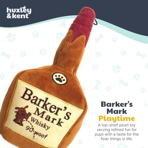 Huxley & Kent Power Plush Squeaky Dog Toy, Barker's Mark, Large