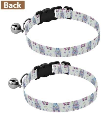 Cute Gnomes Flower Floral Easy to Clean Puppy Collar 2 Pack Lightweight Small Dog Collar