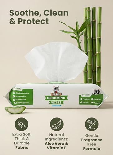Pogi’s Dog Wipes – Hypoallergenic Pet Wipes for Paws, Body & Butt – Cleaning & Hydrating, Fragrance Free, 400 Count
