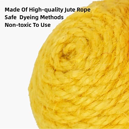 Cat Toy Sisal Ball Hanging Cat Toy Handmade Cat Rope Ball Chew Eco-Friendly Toy Pets Interactive Toy Cat Toys for Indoor Cats (Primary Color, 1pcs)