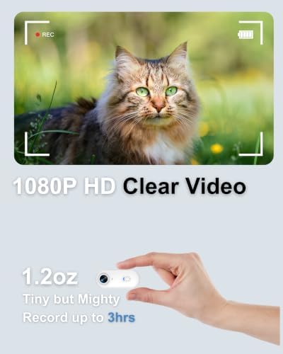 Cat Camera Collar with APP, 1080P HD Pet POV Video Recording