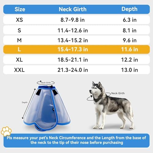 Dog Cone Collar for Large Medium Dogs, Soft Cone for dogs to Stop Licking