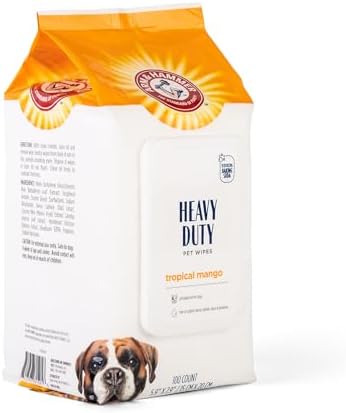 Arm & Hammer Heavy Duty Multipurpose Dog Wipes, Mango, 100 Count, 3-Pack