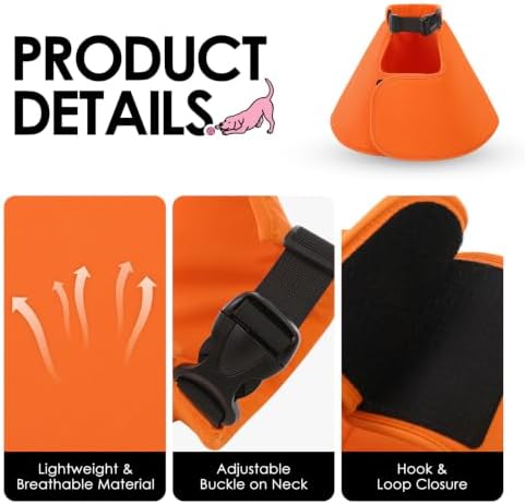 AOFITEE Large Dog Cone, Soft Dog Cone Collar to Stop Licking with Buckles
