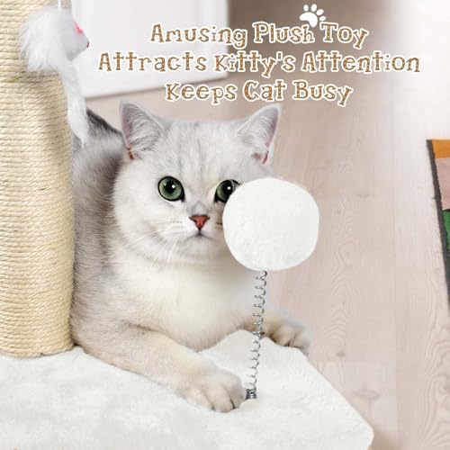 ANWA 32" Tall Sisal Cat Scratching Posts Tree for Indoor Cats Adults, White