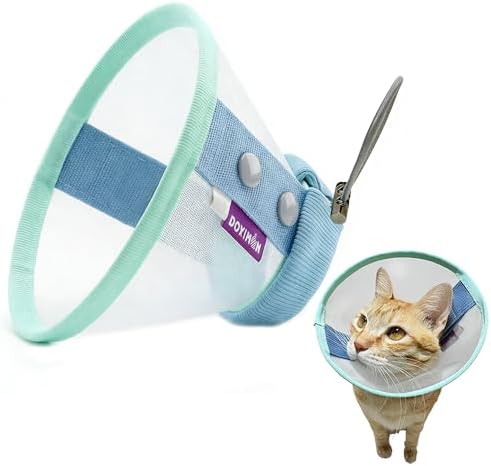 Cat Cone Collar Soft, Mesh Recovery E Collar for 3-6lb Cats, Size S