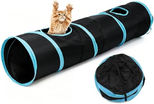 iCAGY Cat Tunnel for Indoor Cats Kittens Rabbits, Foldable Tunnel Toys
