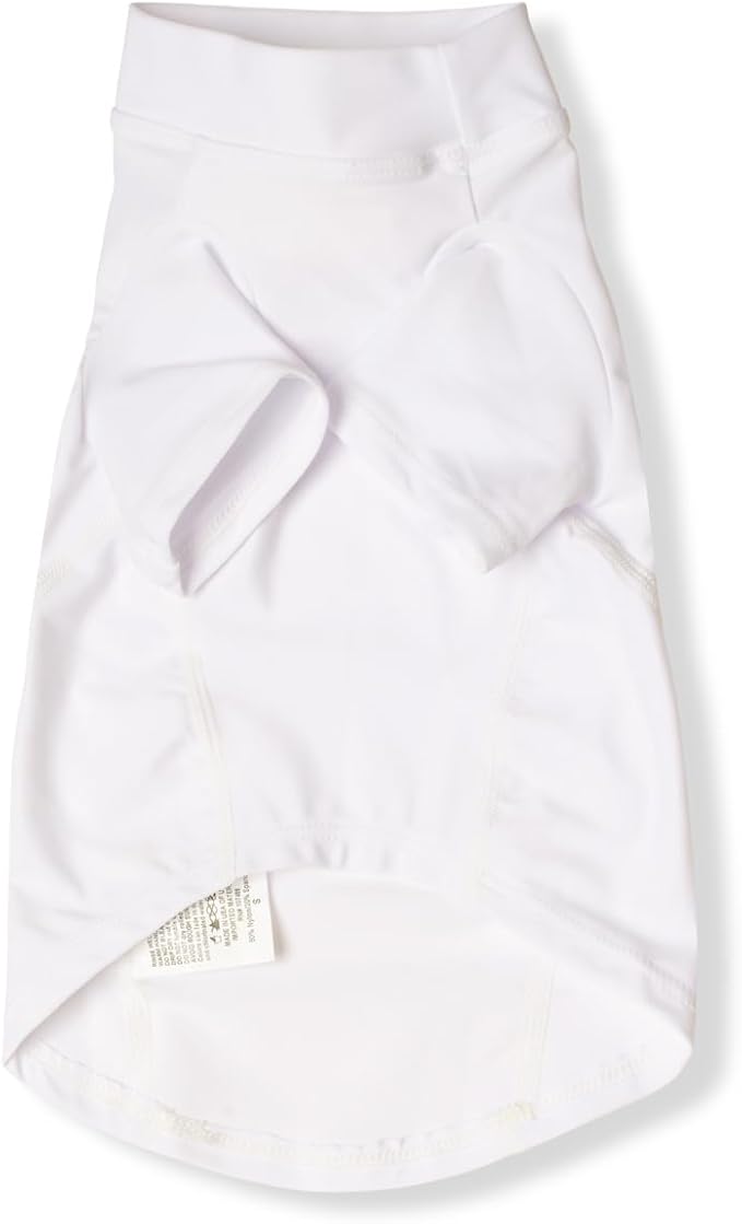 PlayaPup Dog Sun Shirt, USA Made (UPF 50+), True White, Small