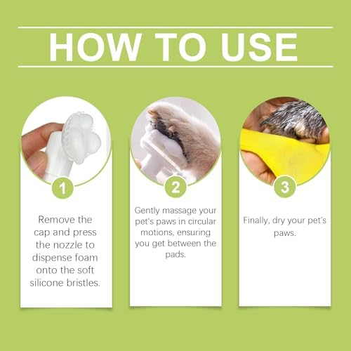 Dog Paw Cleaner Foam for Dogs & Cats, No-Rinse Waterless Paw Wash