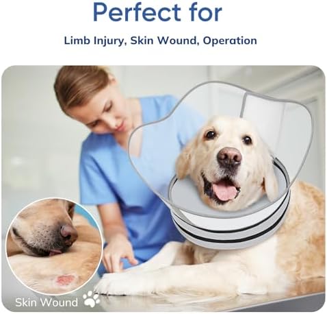Supet Raised Sponge Dog Cone Collar Alternative After Surgery, Soft Dog Cone for Small Medium Large Dogs to Stop Licking, Pet Neck Donut Collar After Surgery