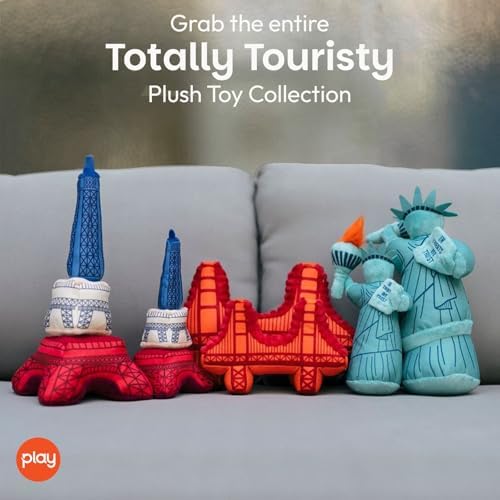 P.L.A.Y. Cute Plush Dog Toys - Totally Touristy Landmark Themed Durable Squeaker Toy, Great for Puppies & Small, Medium, Large Dogs - Machine Washable, Recycled Materials (Statue of Liberty, Medium)