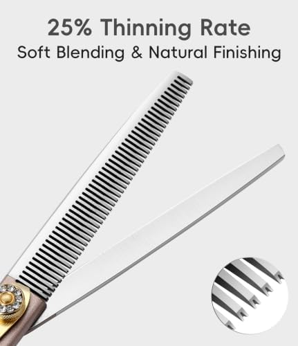 Professional Thinning Scissors for Dog Cat 7'' Pet Grooming Scissors 440C Stainless Steel Thinning Shears for Dogs 50/56 Teeth