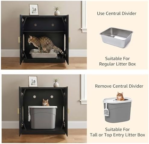 unipaws Tall Cat Litter Box Enclosure for Tall or Top Entry Litter Box
