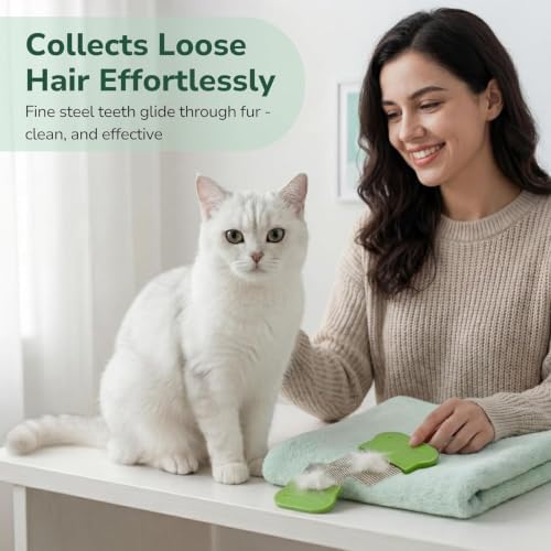 Pets&Goods Tear Stain & Flea Remover Comb Set for Dogs & Cats – Stainless Steel Eye Grooming Tool for Stains, Crust & Mucus – Gentle, Safe, Reusable – Pack of 2 (Green)