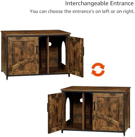 unipaws Top Opening Cat Litter Box Enclosure Furniture, Flip Top Design