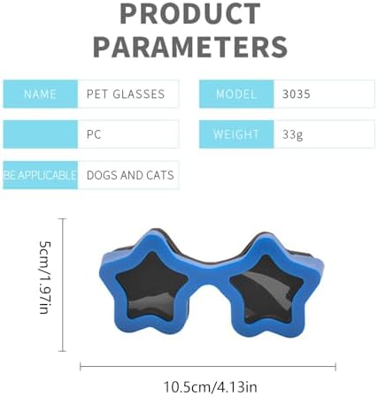 Dog Glasses Star Shape Frame Against Flexible Modifiable Bridge Easy Wipe Neat for Wilderness Expeditions Modifiable Dog