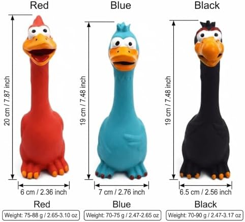 Squeaky Chicken Toy, Latex Rubber Screaming Chicken Toy, Chew Toy, Teething, Stress Relief,for Small Medium Large Dogs, Indoor Outdoor Play(Blue)