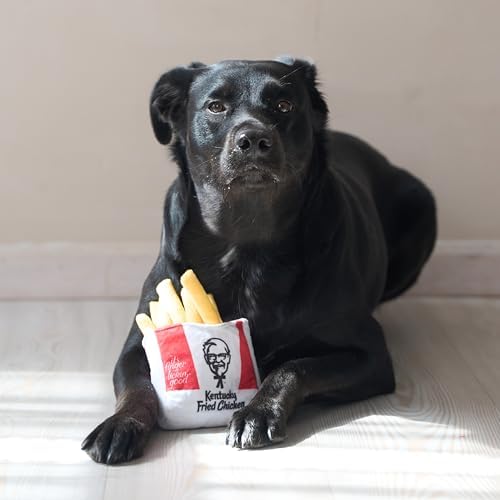 KFC Finger Lickin' Good 3-Piece Plush Dog Toy Set – Chicken Sandwich, French Fries & Soda, Crinkle & Squeaky Interactive Toys for Medium Dogs & Gentle Chewers