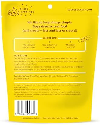 Bocce's Bakery Pork Press Protein Jerky Dog Treats, Pork (5 oz)