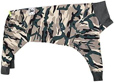 Dog Surgery Recovery Suit Female Male for Dogs After Surgery Medium Large Dogs Onesie Dog Pajamas Pjs Clothes (Green Camo, 32 (Chest 32.28 in | Backlength 22.05 in))