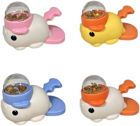 Dog Treats Dispenser Toy Fish Design Press Food Feeders Encourages Exercise and Reduces Boredom for Pet Cats Mental Pet Treats Feeders
