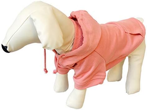 Lovelonglong Blank Basic Hoodie Sweatshirt for Dogs 100% Cotton Fits Small Medium Dachshund Large Dog Lotus-Pink XXL