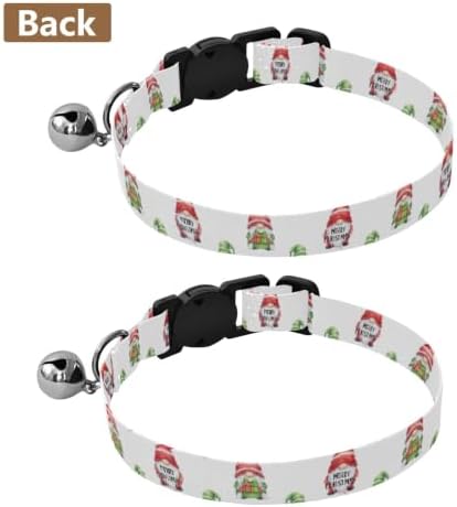 Cute Gnomes Green Red Hats Adjustable Buckle Pet Collars 2 Pack Collar for Kitten