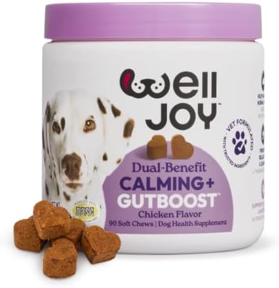 WellJoy Calming Dog Supplement + L-Theanine, Melatonin, GutBoost, 90ct