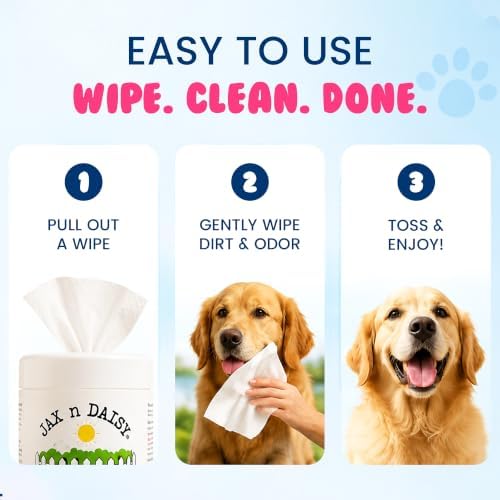 Jax n Daisy Pool Pawty Summer Scent pet Wipes cat Dog Wipes Handy pet Supplies Cleaning Products for Dogs Cats Dog Accessories Products for Cats cat Ear Cleaner Supplies