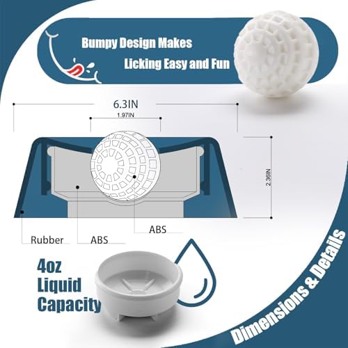 Slow Feeder Dog Lick Bowl with Rolling Ball, Dog Enrichment Toy